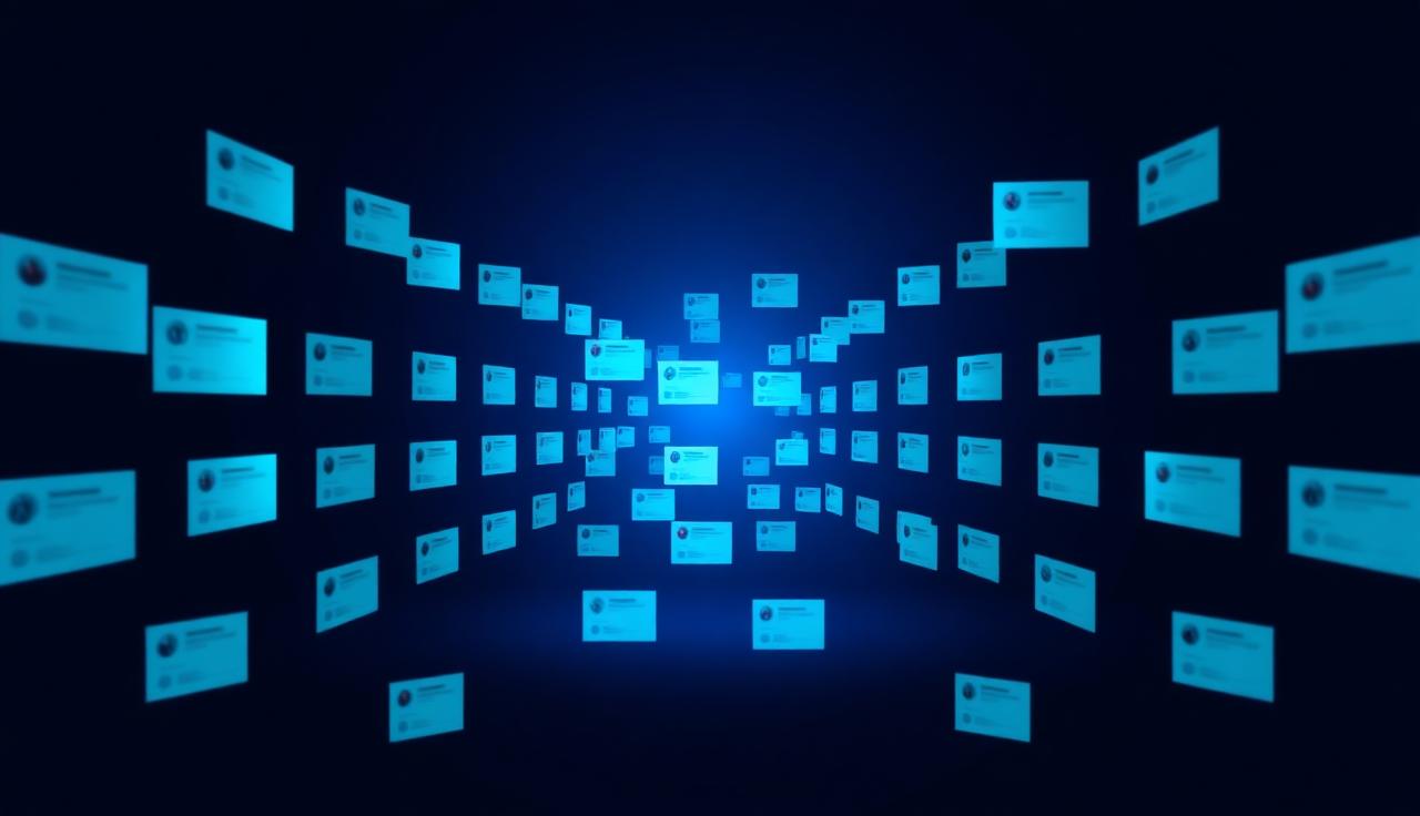 Visualización abstracta del Equipo de Diseño generando contenido para redes sociales